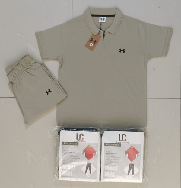 Premium Cotton Summer Set (T-Shirt & Trouser)-Beige
